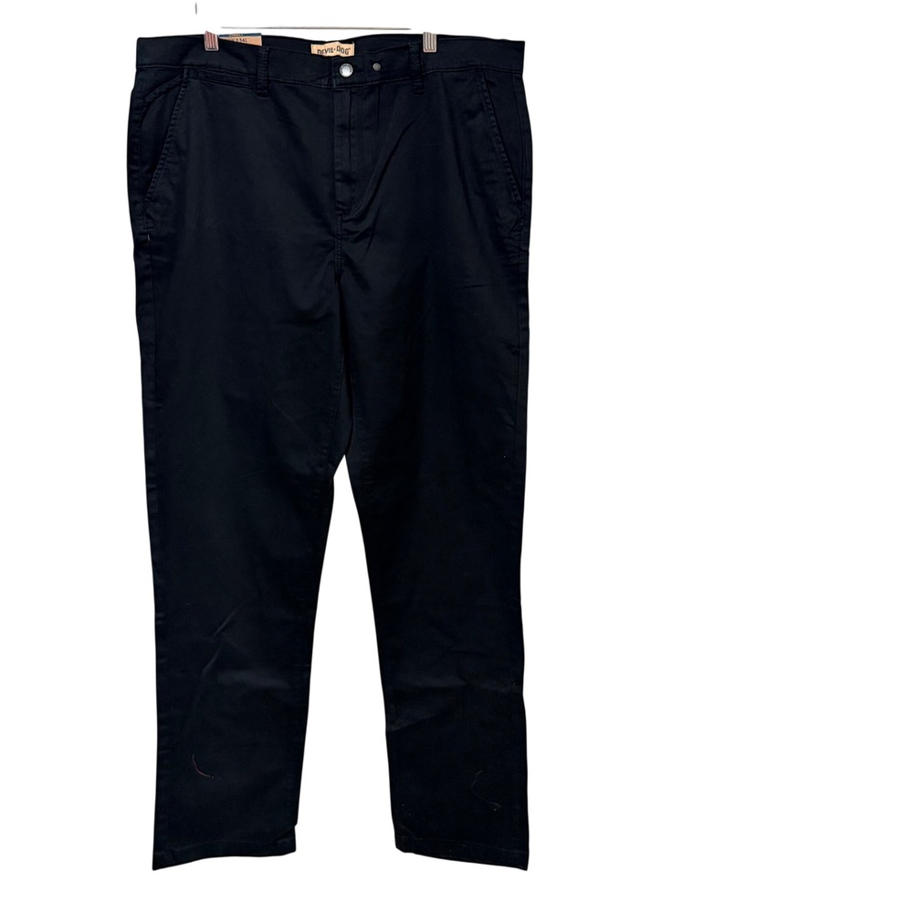 Devil-Dog Dungarees Mens Black Chino Pants DD8024 Classic Leg 38x34 Stretch